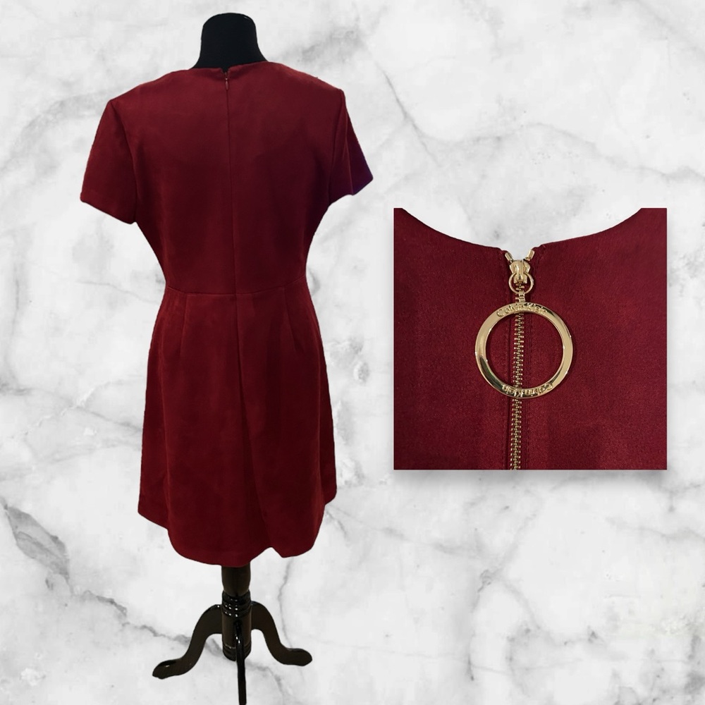 Calvin Klein Red Dress with Gold Accent - Picture 2 of 2